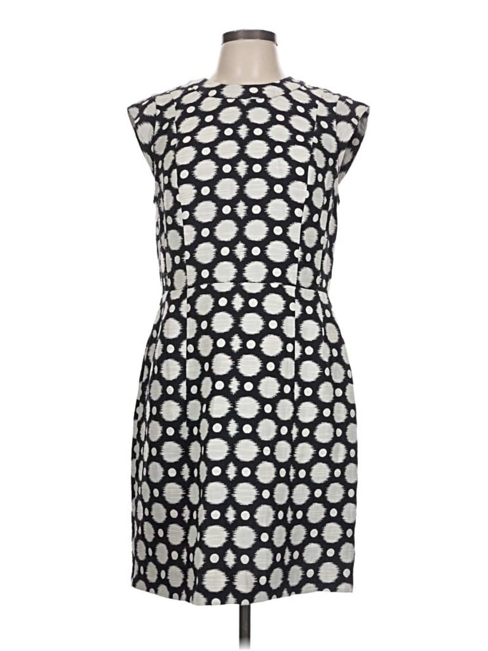 Tori Richard Black and White Graphic Dot Midi Dress